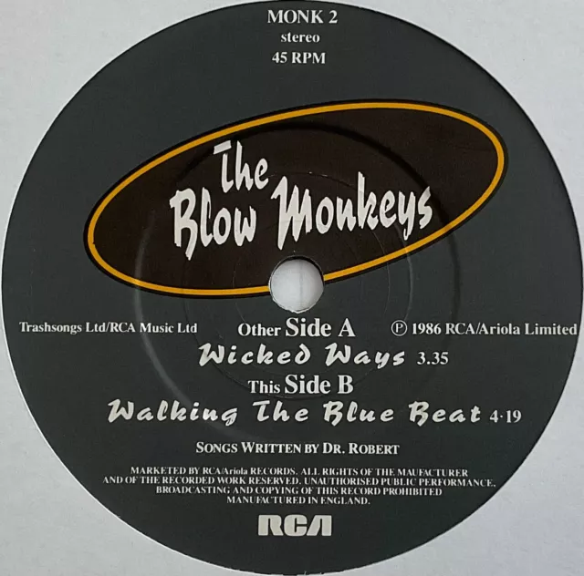 The Blow Monkeys - Wicked Ways - 7” Vinyl Single 2