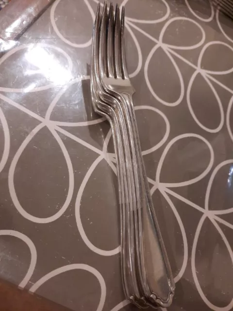 Set Of 6 Vintage Ornate A1 Epns Silver Plate Main Dinner Forks Cutlery England