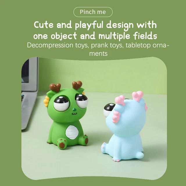 Funny Dragon Pinch Toy Novelty Eyeball Popping Squeeze Bouncing 3D Toys Wa