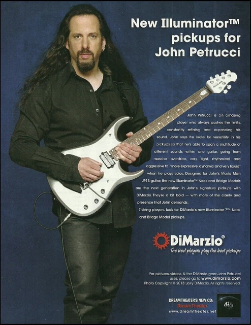 Dream Theater John Petrucci DiMarzio Pickups on Music Man JP13 guitar ad print