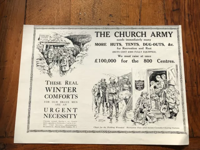 ww1 good size advert - the church army ( great images )