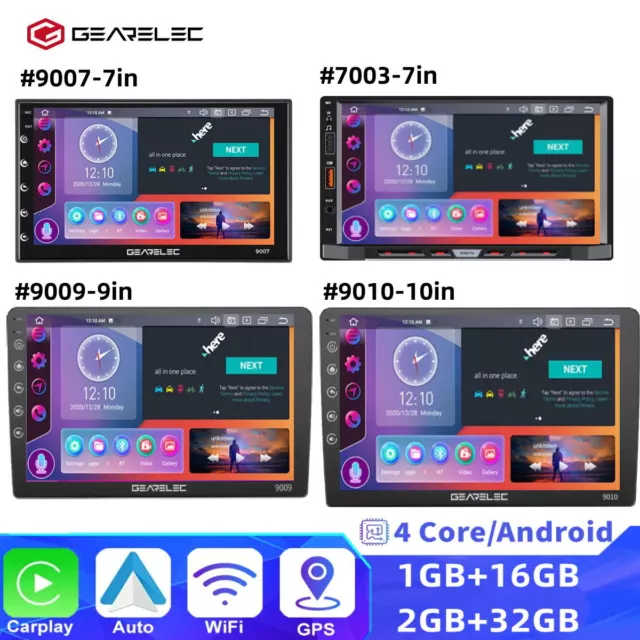 7/9/10'' Android Double 2DIN Car Stereo GPS Navi MP5 Player WiFi Bluetooth Radio