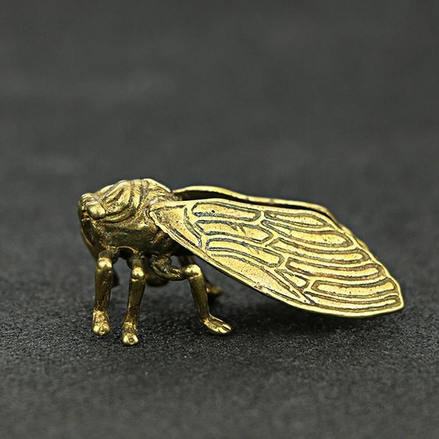 Carved Cicada Statue Collection Exquisite Ornaments Lifelike Animal Handmade 1 X