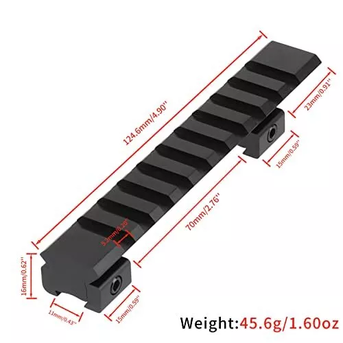 FOCUHUNTER Adaptateur de Base pour Montage de Rail 11mm to 20mm Weaver/Picatinny 2