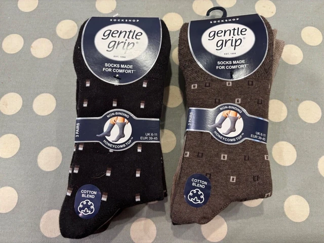 MK-ONESTOPSHOP Men's Gentle Grip Diabetic Socks – Honeycomb Top, Non-Elastic – Mid Calf, Multi-Pair Lot (3-12 Pairs)