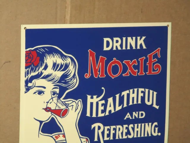 MOXIE 5c Girl -SODA FOUNTAIN -Soda Pop -SOFT DRINK -HEALTHFUL & REFRESHING -Sign