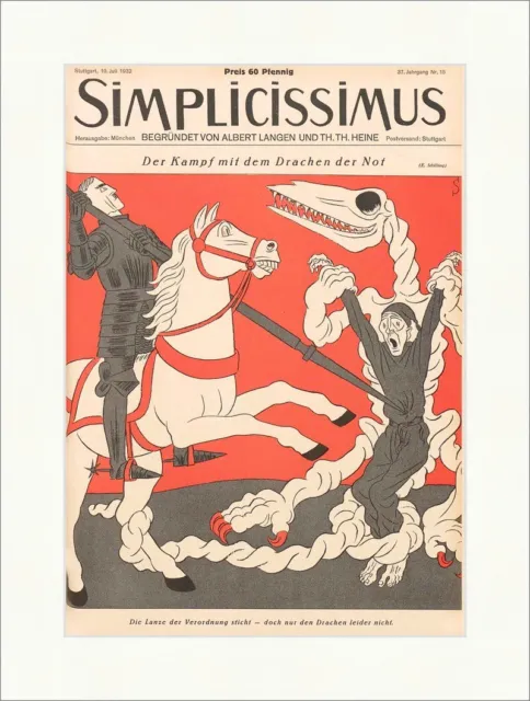 Titelseite der Nummer 15 von 1932 Erich Schilling Drache Simplicissimus 1912