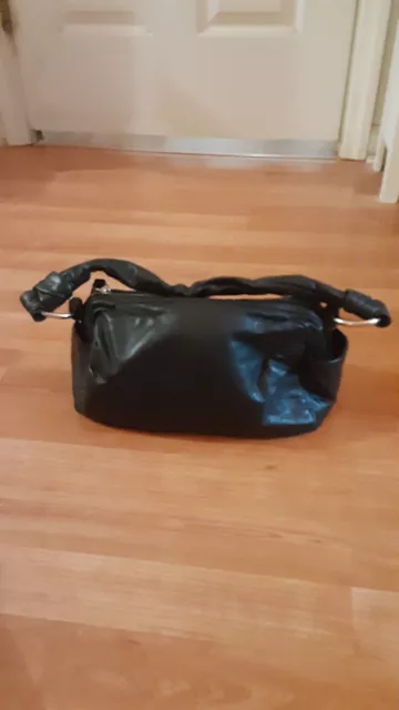 Coach Leather Satchel Handbag One Strap Zip Top Closure  Purse Black