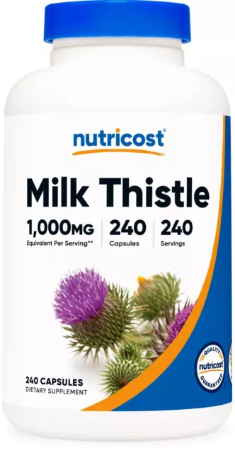 Nutricost Milk Thistle 250mg (1000mg Equivalent), 240 Vegetarian Capsules