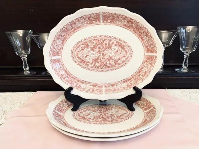 Syracuse China Strawberry Hill Pink 11 3/4” Platter Restaurant Ware Set of 3