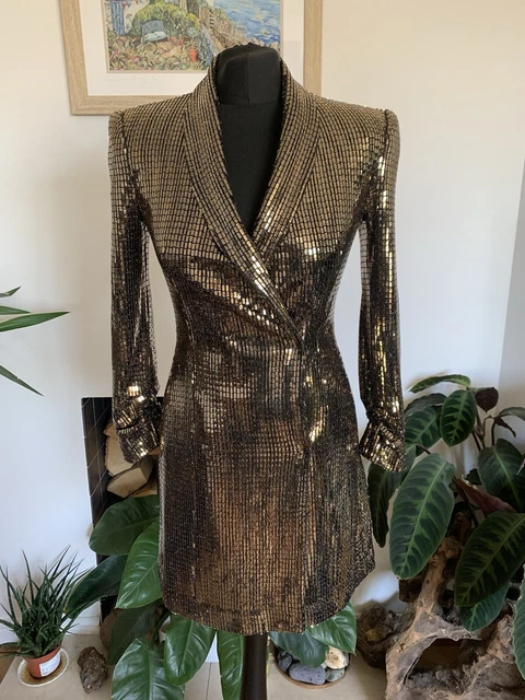 Zara blazer dress gold hotsell