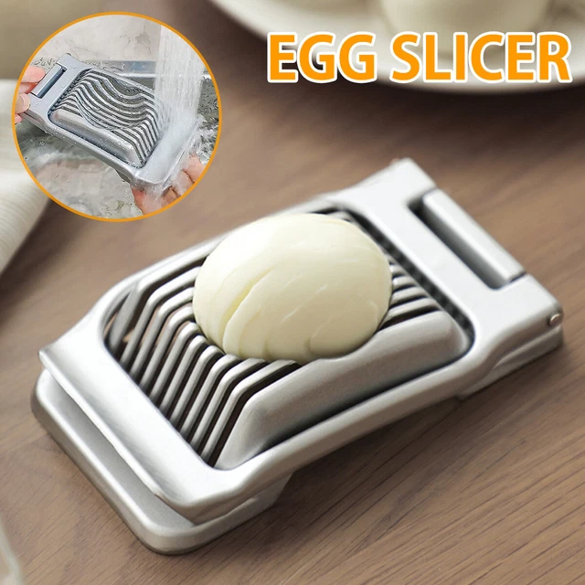EGG SLICER STAINLESS Steel Eggs Hard Boiled Metal Cutter Section