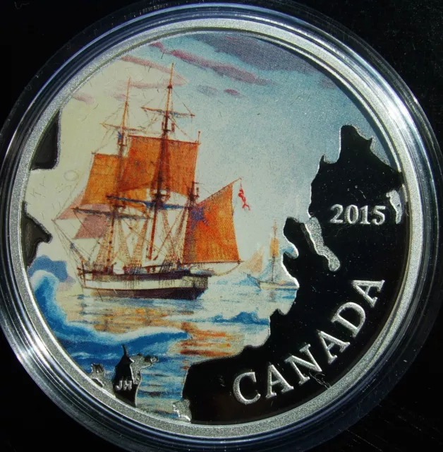 Canada 2015 1 oz. Fine Silver Coloured Coin Lost Ships: Franklin's Expedition