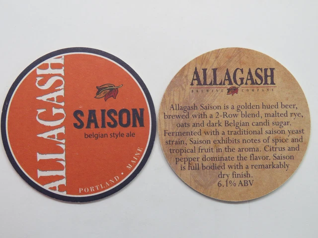 Birra Pub Sottobicchiere ~ Allagash Birreria Belga Stile Saison ~ Portland,Maine