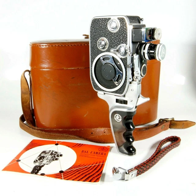 ✅ Cámara fotográfica Paillard Bolex B8VSL 8 mm con lente de 13 mm + agarre + estuche de cuero