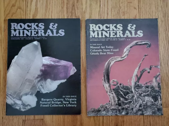 Rocks & Minerals Magazine- 2 Issues from 1987 - Rare