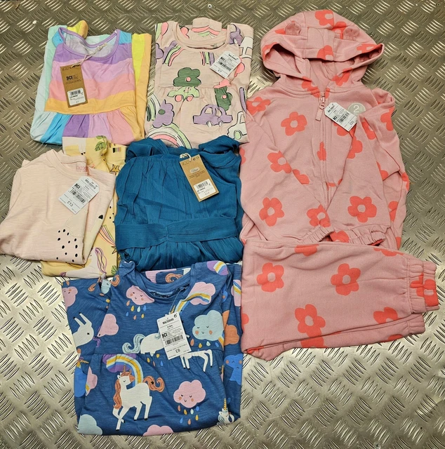 Next vestiti ragazze 4-5-6 anni pacchetto 9 articoli abito/top/leggings/felpa con cappuccio nuova £73