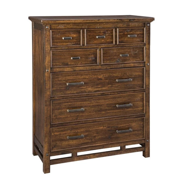 Wolf Creek Rustic Vintage Acacia 6-Drawer Media Chest Brown 6-drawer