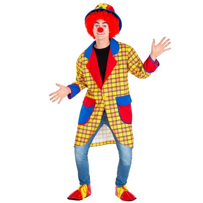 COLORATO FUNNY CLOWN Circo Da Uomo Costume Carnevale Adulti Costume Outfit Divertente 