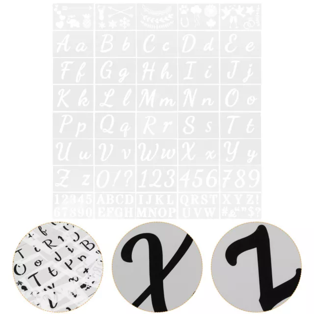 Cake Decorating Stencils Alphabet & Numbers Reusable Plastic DIY Crafts-QX