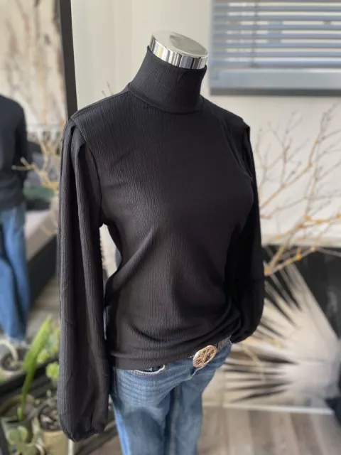 Mango Strukturierte Bluse Schwarz Gr m 38