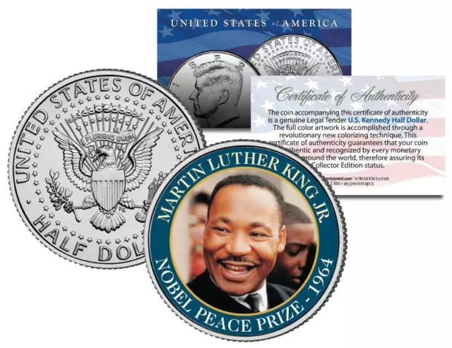 MARTIN LUTHER KING JR * NOBEL PEACE PRIZE * 1964 Winner JFK Half Dollar US Coin