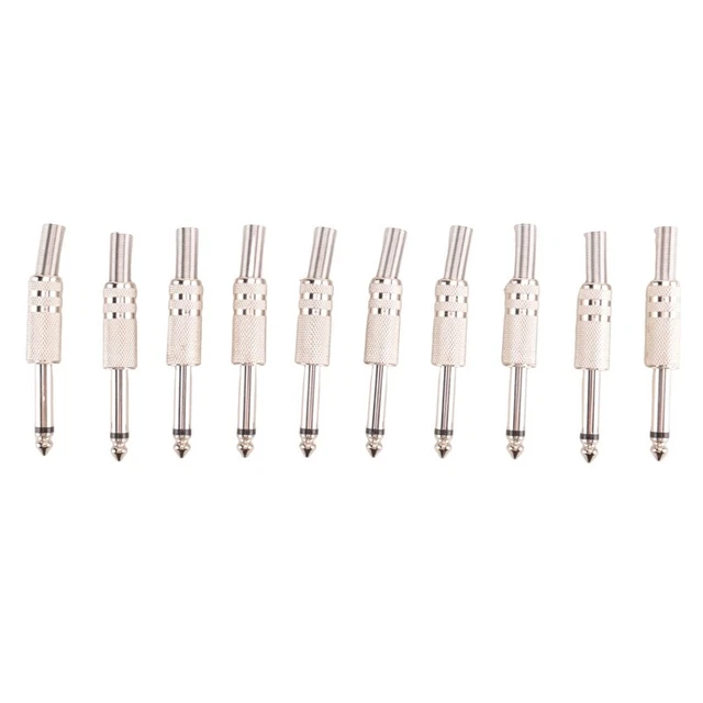 6.35mm Mono Amplifier Plug 1/4Inch Male Mono Monaural Jack Audio Cable Connector