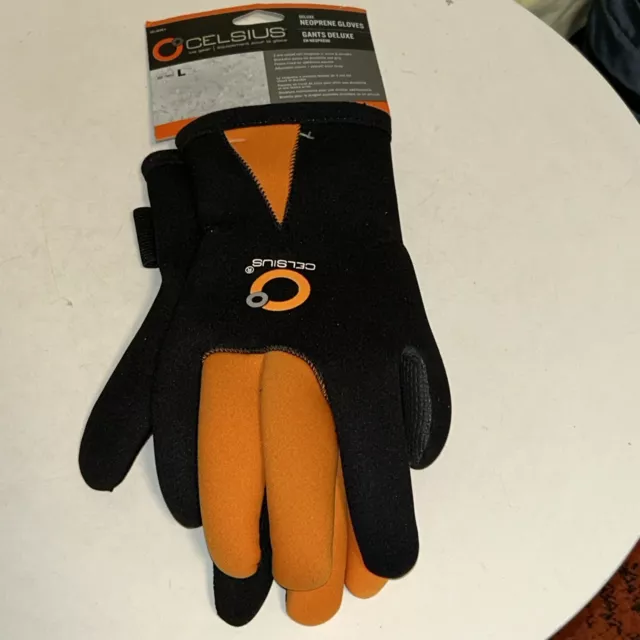 ACADEMY SPORTS FISHING Gloves Orange Knitn SZ LG $12.00 - PicClick