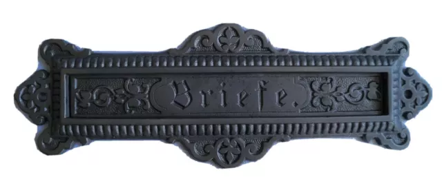 Antiker Briefschlitz Briefeinwurf Briefklappe Gusseisen für Briefe und Zeitungen