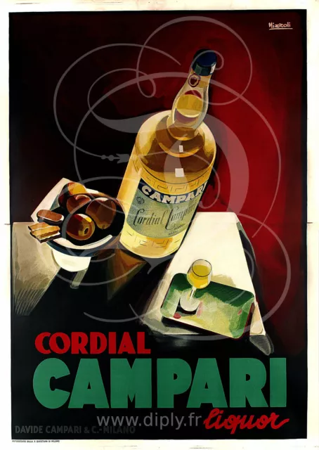 Reproduction Affiche Cordial Campari Liquor Alcool Satine 190 Grs