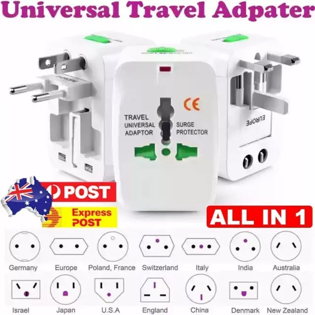 International Universal Travel Power Adapter Convertor Plug Power US/UK/AU/EU AU