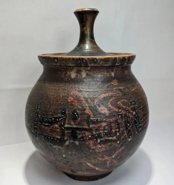 Peter Voulkos Style Jar W Lid Vessel Bottle Vase Mid Century MCM Studio Pottery