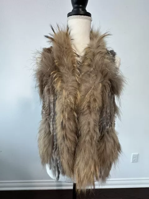 Belle Fare Women’s Fur Vest  Jacket Size M Medium