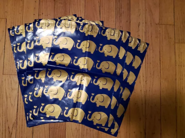 10-Gold Elephants 10x13 Poly Mailers