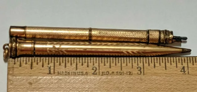 Vintage 2 Gold Filled Lot Fountain Pen Pencil Slide & Eversharp Pencil Estate
