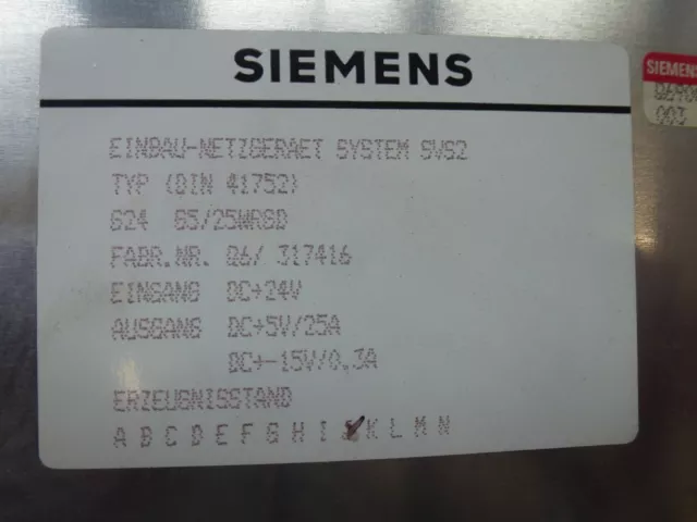 Siemens 6EV3054-0FC, G24 G5/25WRGD Einbaunetzgerät System SVS2 2