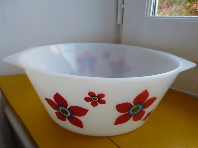 Saladier arcopal shell vintage fleur orange