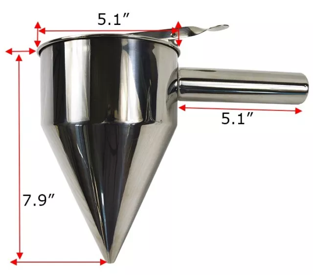 1pc Pancake Batter Dispenser Stainless Steel Funnel Dispenser with Stand Holder 3