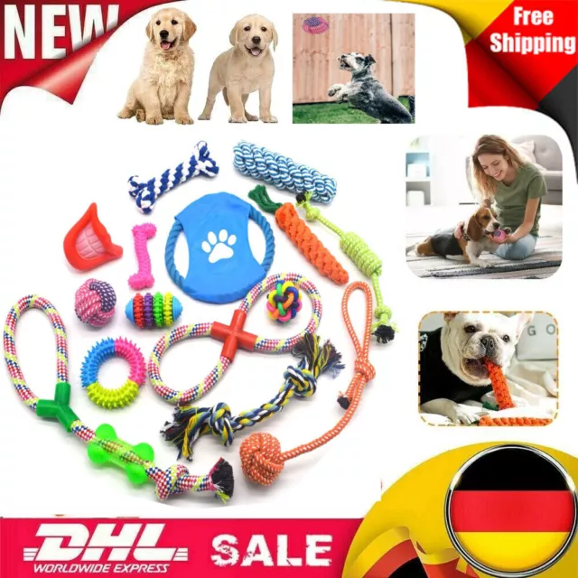 15/10stk Set Hunde Spielzeug Aus Seil Kauspielzeug Pet Dog Toy Hund Welpen Kauen