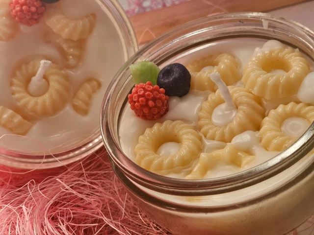 Bougie Artisanale En Forme De Fleur – Senteur Coton – Bol Cornflakes – Fait Main