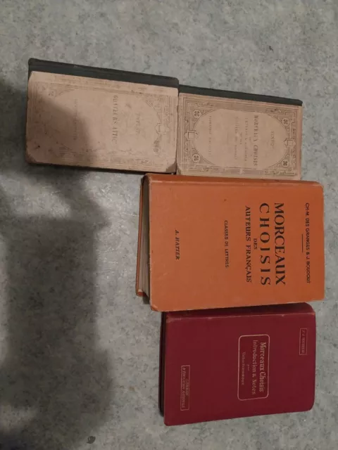 Lot De 4 Anciens Livres Sur Morceaux Choisis, Orateurs Attiques