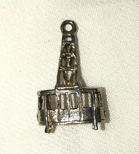 Sterling Silver Aerial Tramway Charm Palm Springs Gondola Antique Vtg  1" Early