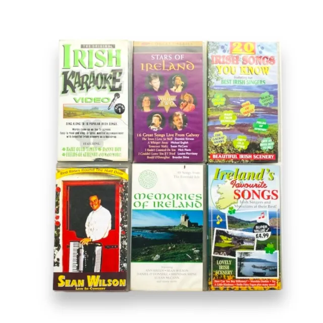 6 x Irish Music VHS Tapes - Stars Of Ireland Vol.2, Sean Wilson, Memories of....