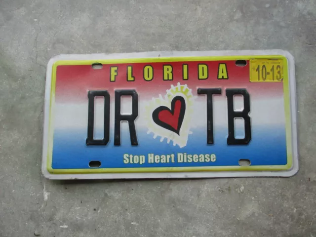 Florida Stop Heart Disease license plate  #   DR  TB