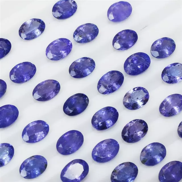 Wholesale Lot 5x3mm to 6x4mm Oval Facet Natural Tanzanite Loose Calibrated Gems 3