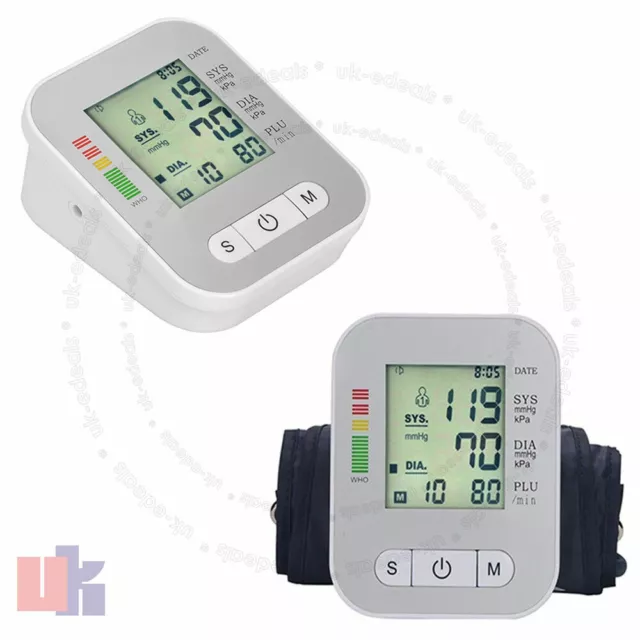 Digital Blood Arm Pressure Monitor Meter Automatic Upper Intellisense 180 Memory 3