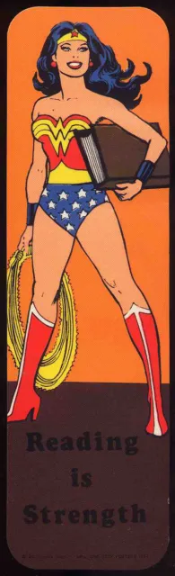 Wonder Woman Repro 1982 Promo Bookmark - Reading Is Strength Book Mark Dc Comics