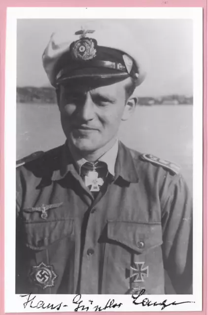 Hans-Gunther Lange, German U-boat U-711 Commander Signed Photo