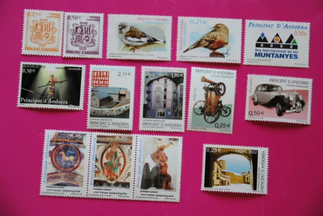 Andorra 2002 Ed 290/303**  Año Completo Nuevos Sin Fija Sellos