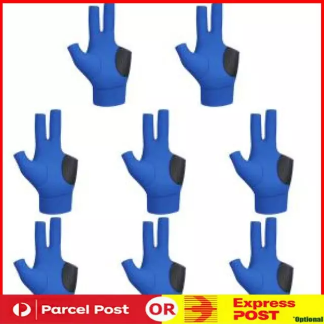 3 Fingers Pool Gloves Breathable Billiard Gloves Left/Right Hand (Blue Left)